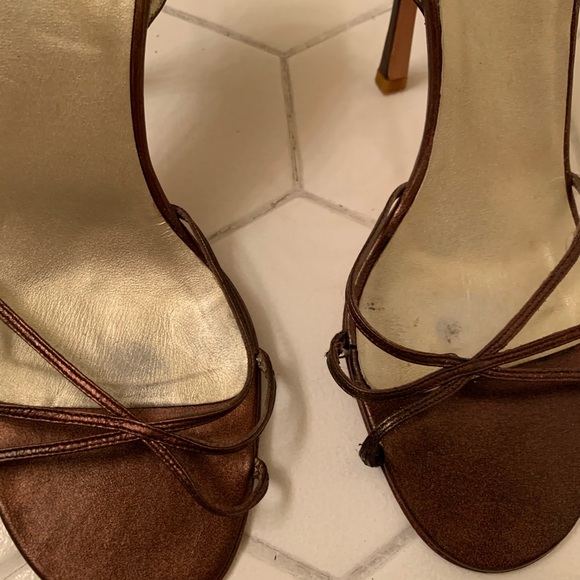 Badgley Mischka Bronze Ankle Strap Stilletto - Picture 3 of 8